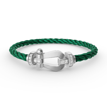 ¡®Lume Jewels¡¯FORCE LARGE HORSESHOE HALF DIAMOND BRACELET SILVER