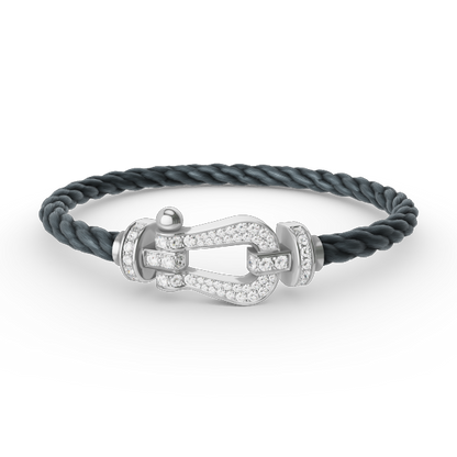 ¡®Lume Jewels¡¯FORCE LARGE HORSESHOE FULL DIAMOND BRACELET SILVER