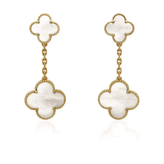 ¡®Lume Jewels¡¯CLOVER 2 MOTIF WHITE MOP EARRINGS