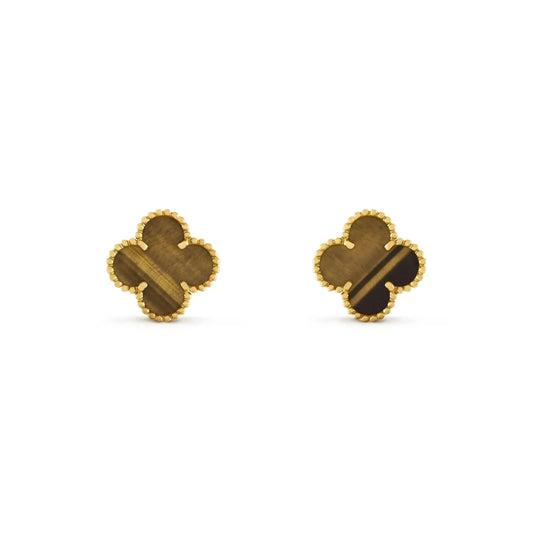¡®Lume Jewels¡¯CLOVER MEDIUM 1 MOTIFS TIGER EYE EARRINGS