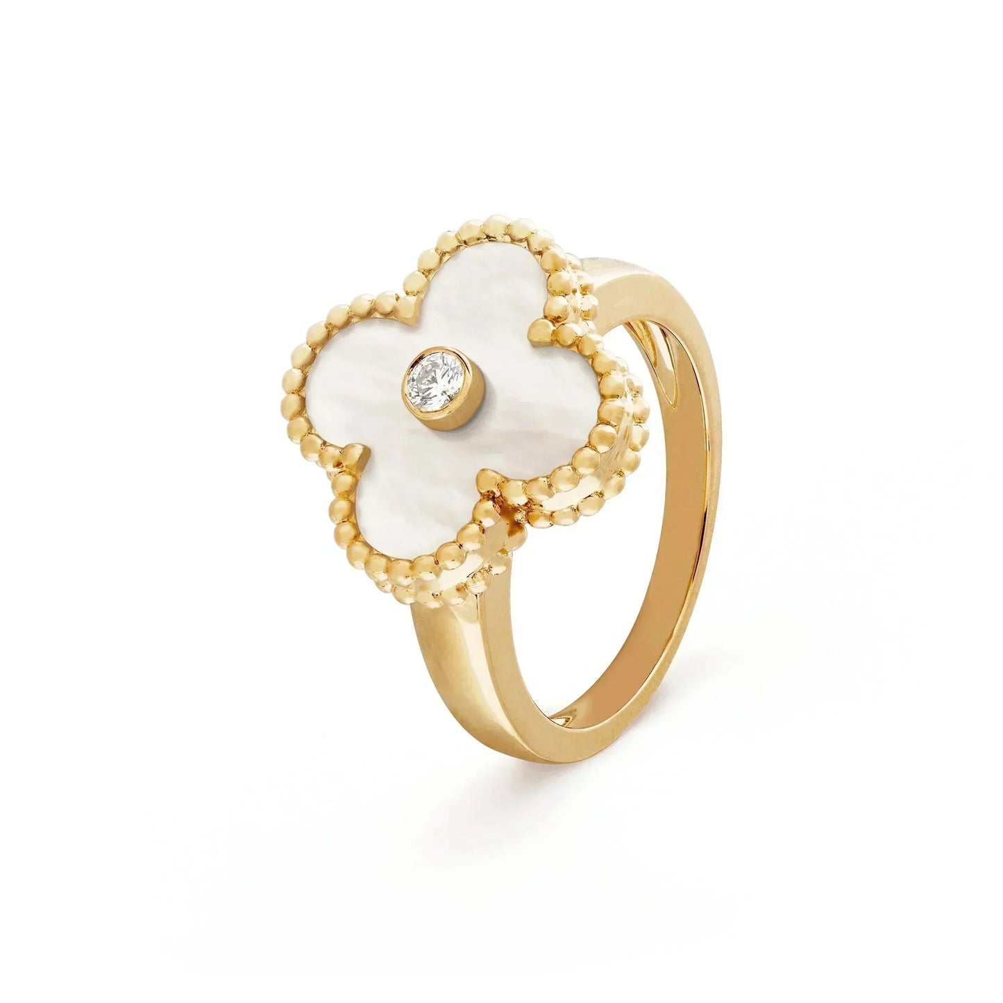 ¡®Lume Jewels¡¯CLOVER PINK MOP RING GOLD DIAMOND