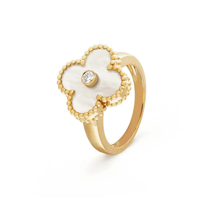 ¡®Lume Jewels¡¯CLOVER PINK MOP RING GOLD DIAMOND