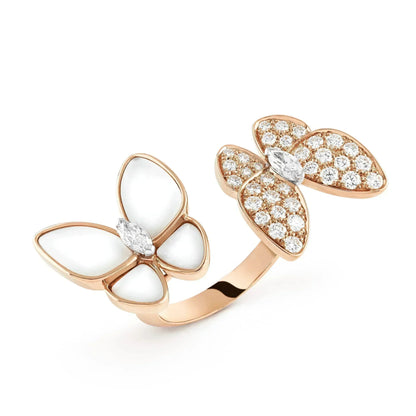 ¡®Lume Jewels¡¯TWIN BUTTERFLY DIAMOND MOP RING